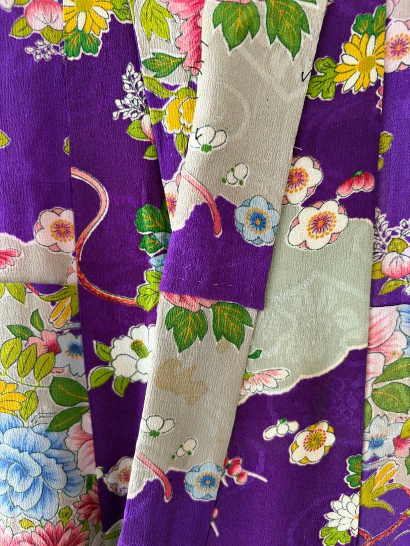 アンティーク　子供　着物　着丈130センチ　紫