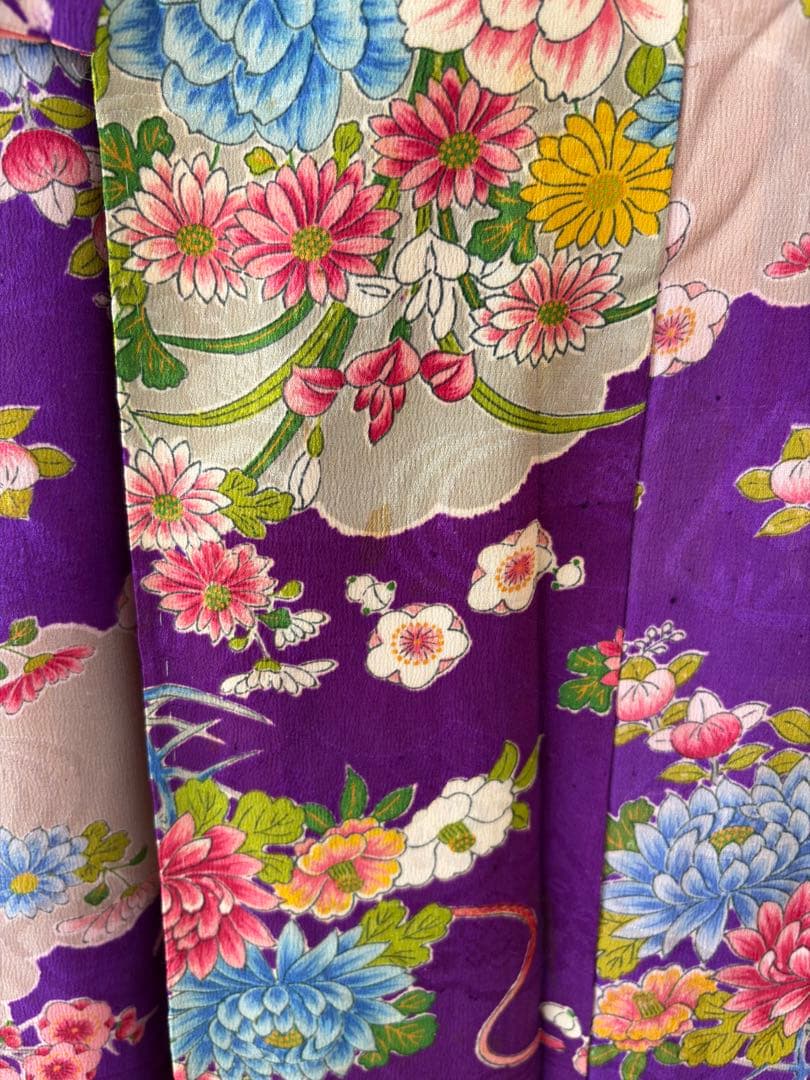 アンティーク　子供　着物　着丈130センチ　紫