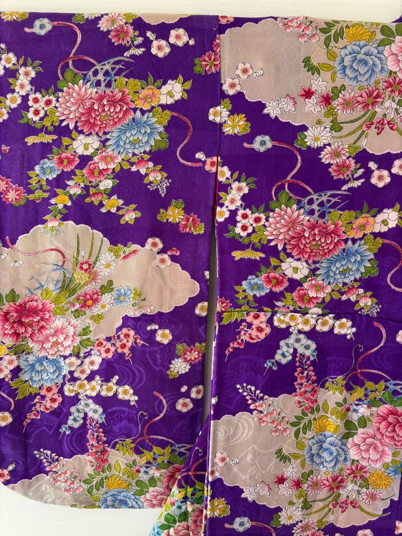 アンティーク　子供　着物　着丈130センチ　紫