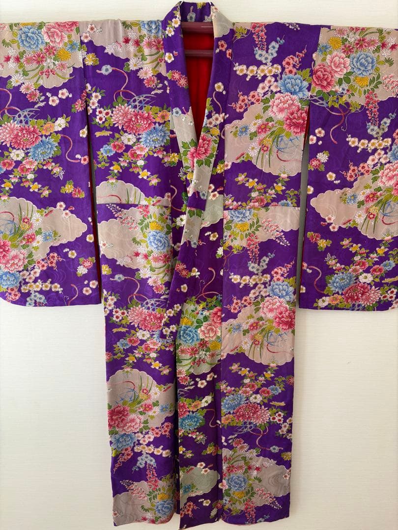 アンティーク　子供　着物　着丈130センチ　紫