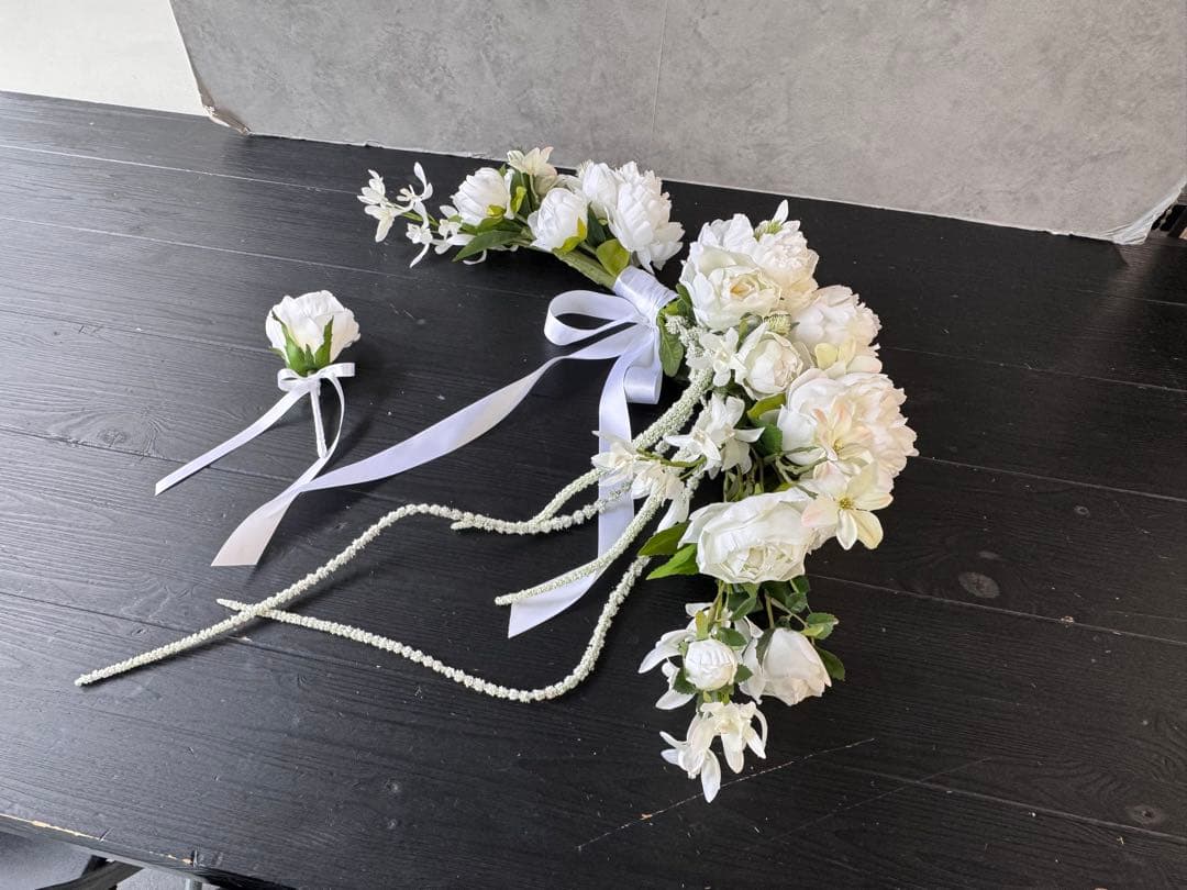 【美品】アーティフィシャルフラワー　バレリーナブーケとブートニア