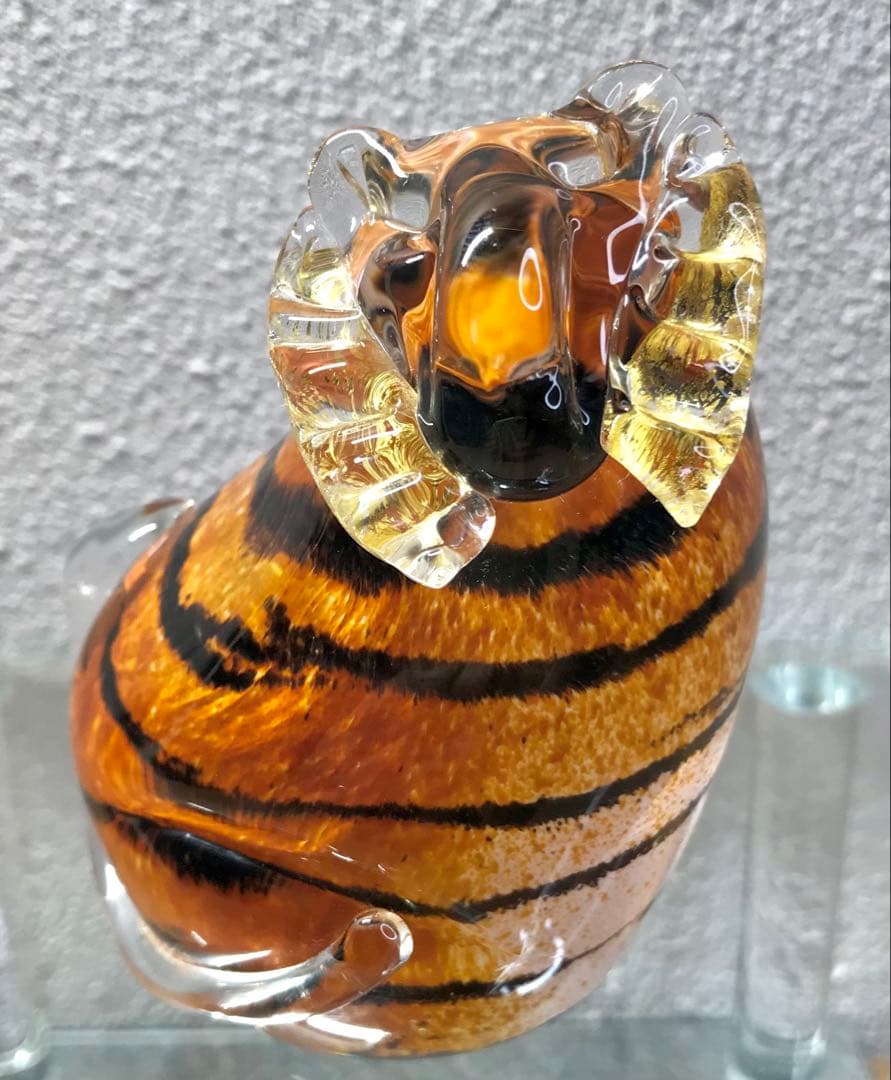 ノグチミエコ　Fusion factory glass art 虎 ガラス
