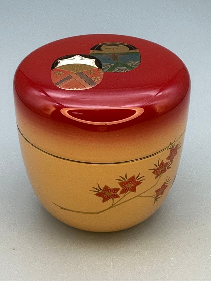 茶道具　棗　和田寿峰　達磨雛蒔絵