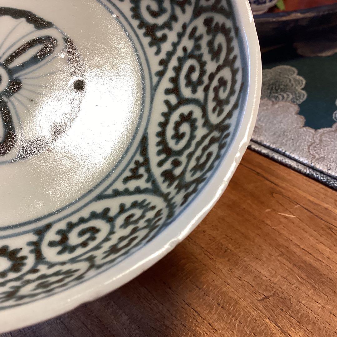 A914 古伊万里　染付　蛸唐草紋様　膾皿　5枚