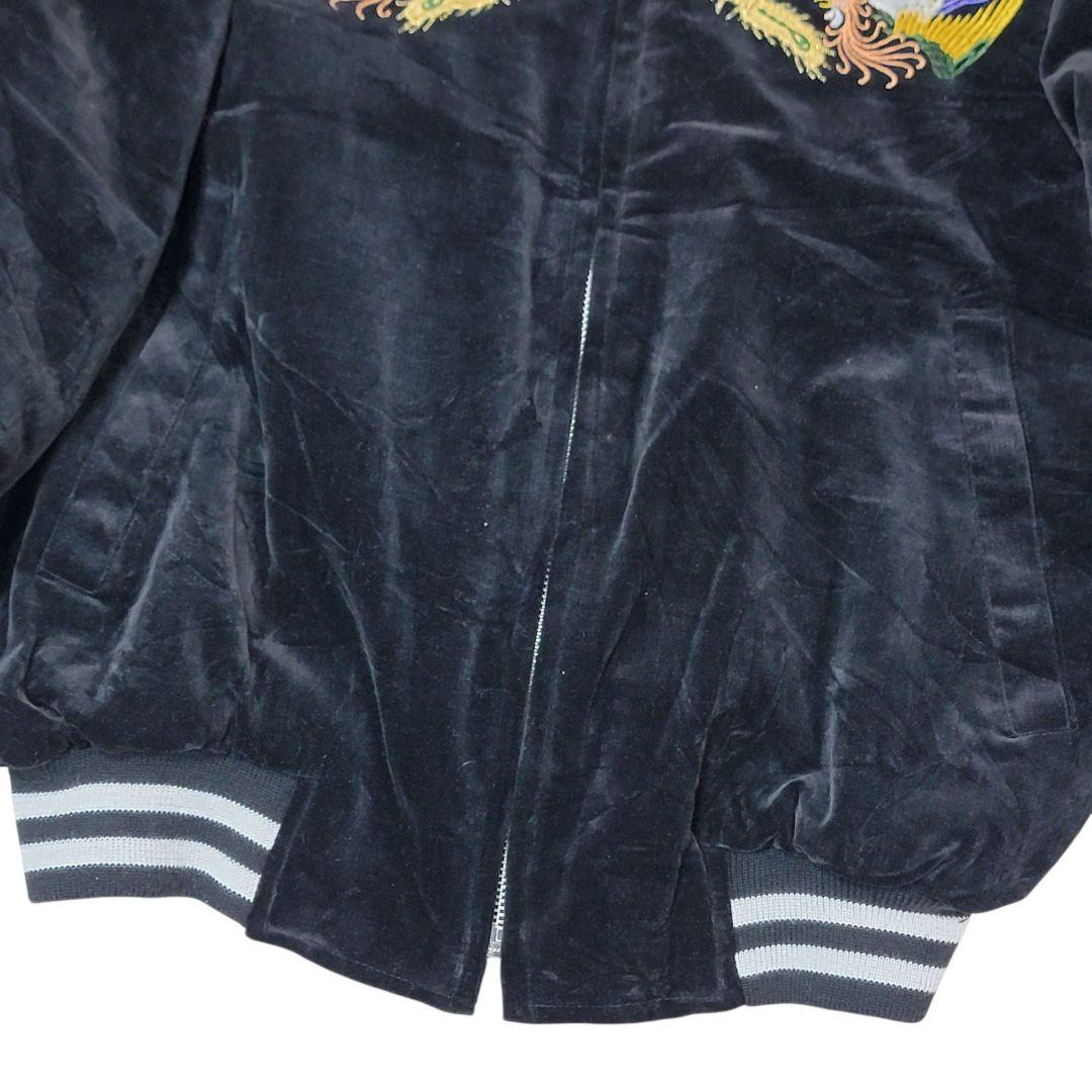 別珍 横須賀 ドブ板購入 ハンドメイド 龍 鳳凰刺繍 スカジャン F ベロア