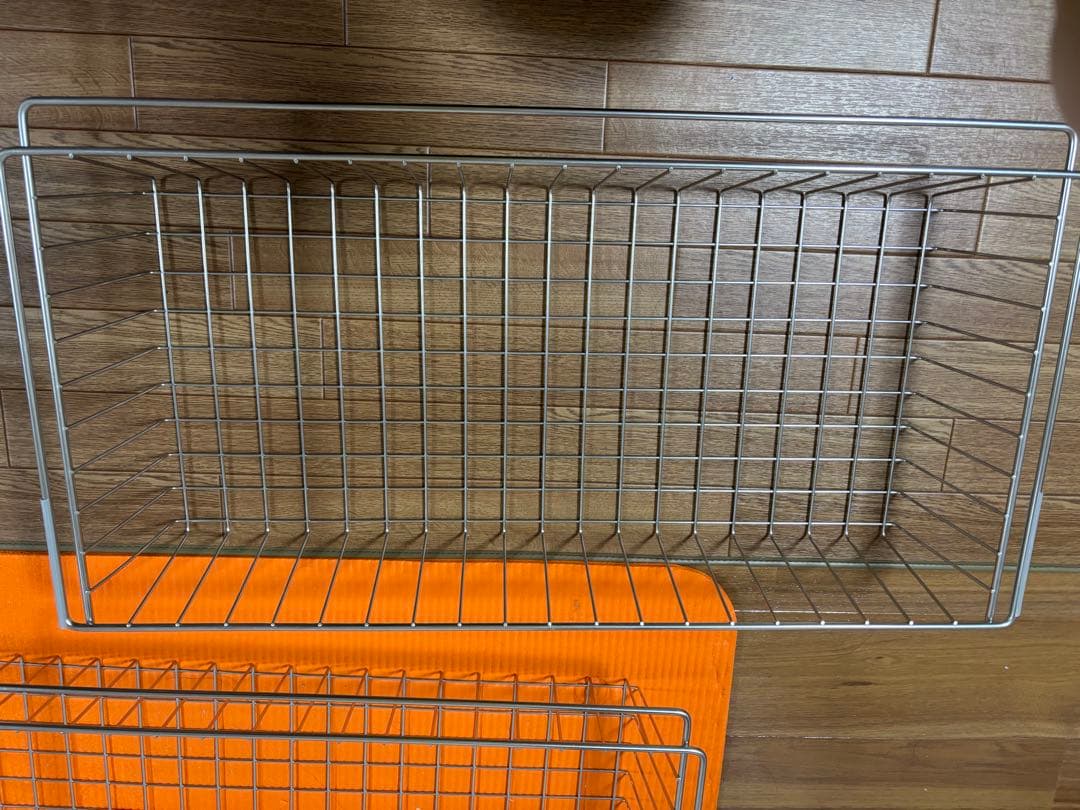 無印良品 ステンレスユニットシェルフ 追加用ワイヤーバスケット 84cm 3個