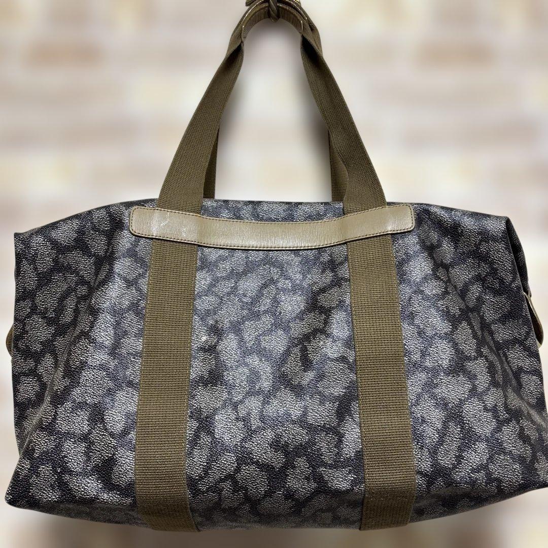 イヴサンローラン　ボストンバッグ　ジラフ柄　肩掛け　大容量　PVC 旅行バッグ