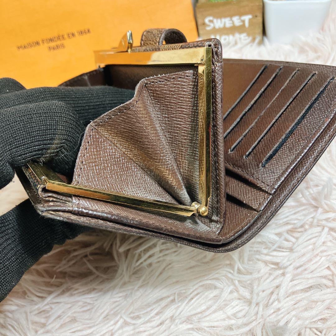 超美品 新型 ルイヴィトン ダミエ ポルト モネ ヴィエノワ がま口 折り財布