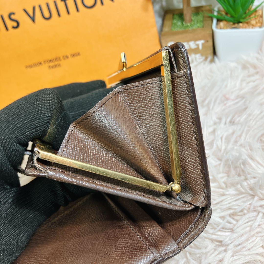 超美品 新型 ルイヴィトン ダミエ ポルト モネ ヴィエノワ がま口 折り財布