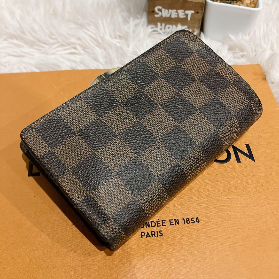 超美品 新型 ルイヴィトン ダミエ ポルト モネ ヴィエノワ がま口 折り財布