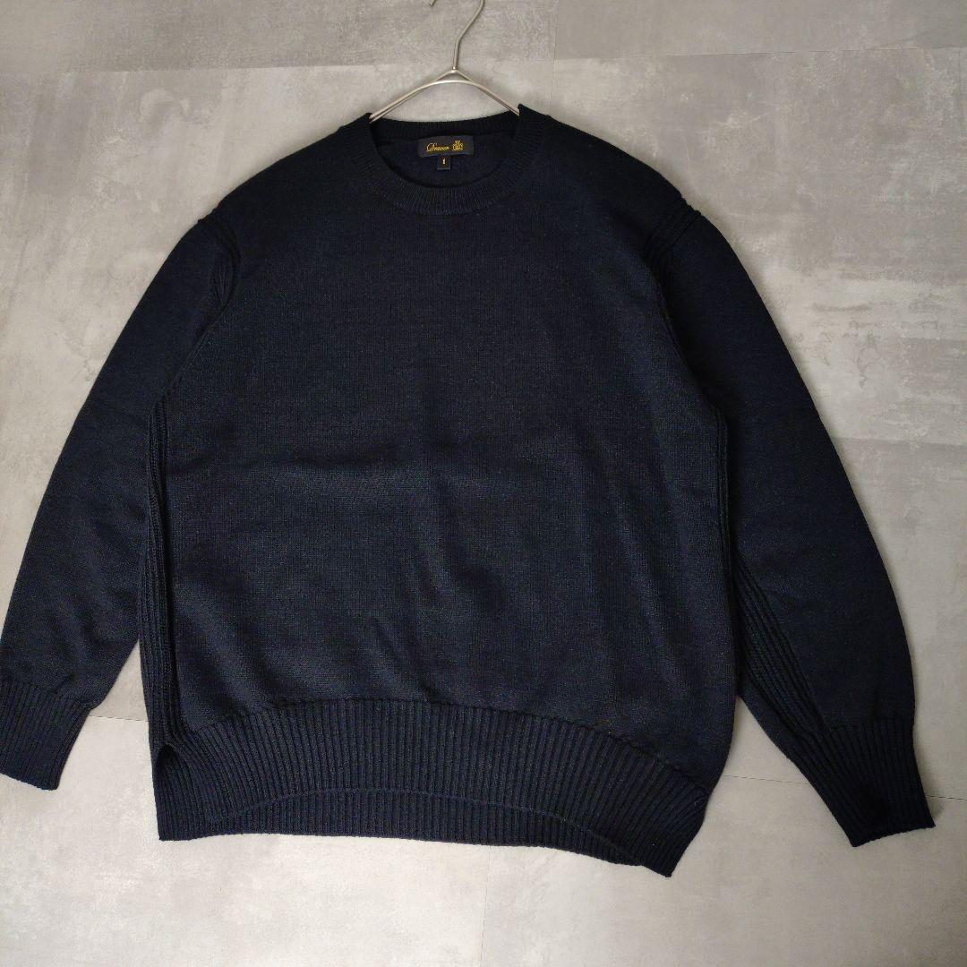 Drawer　FALL 9Gクルーネックニット ブラック　1