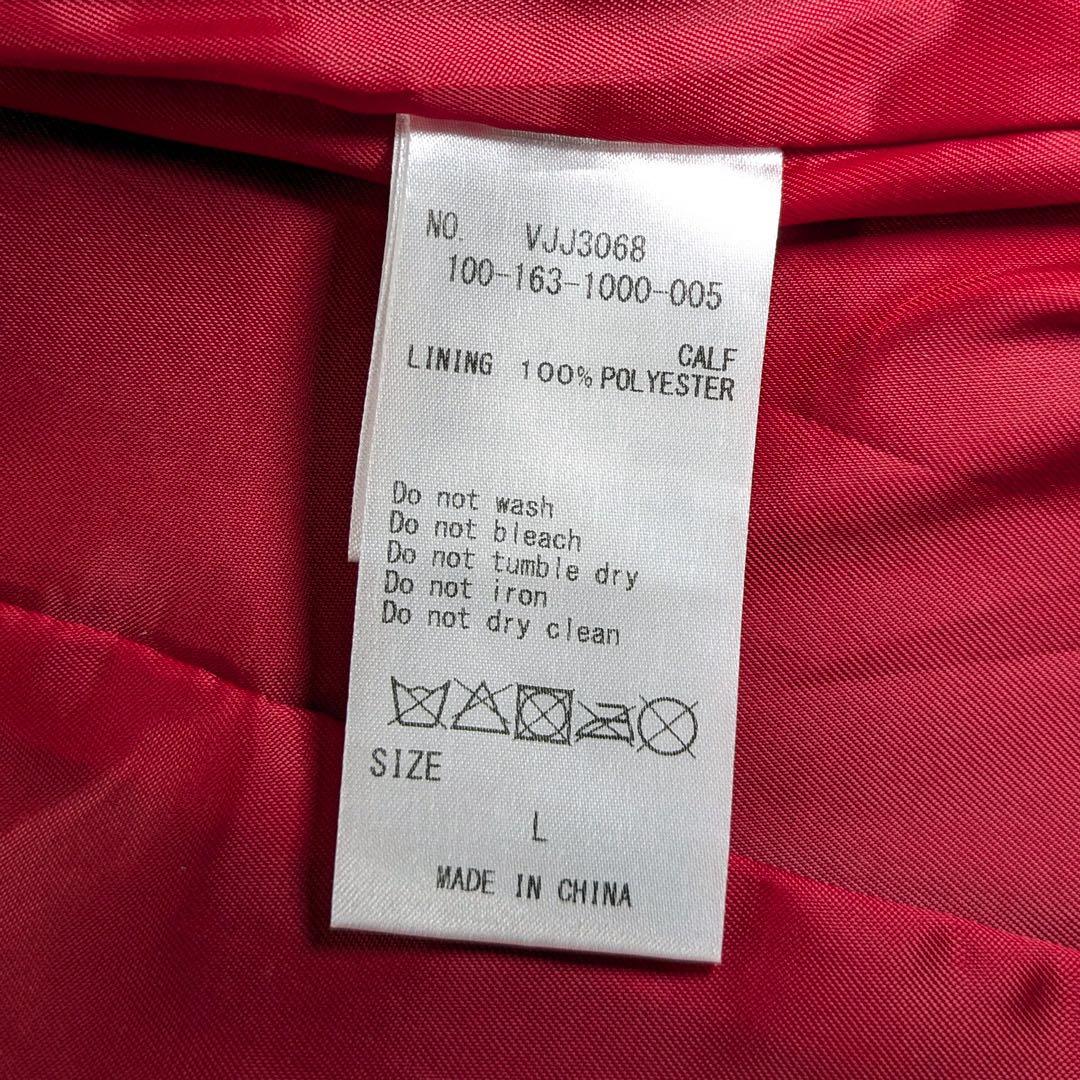 VANQUISH ヴァンキッシュ レザー 本革 ライダースジャケット L 黒 赤