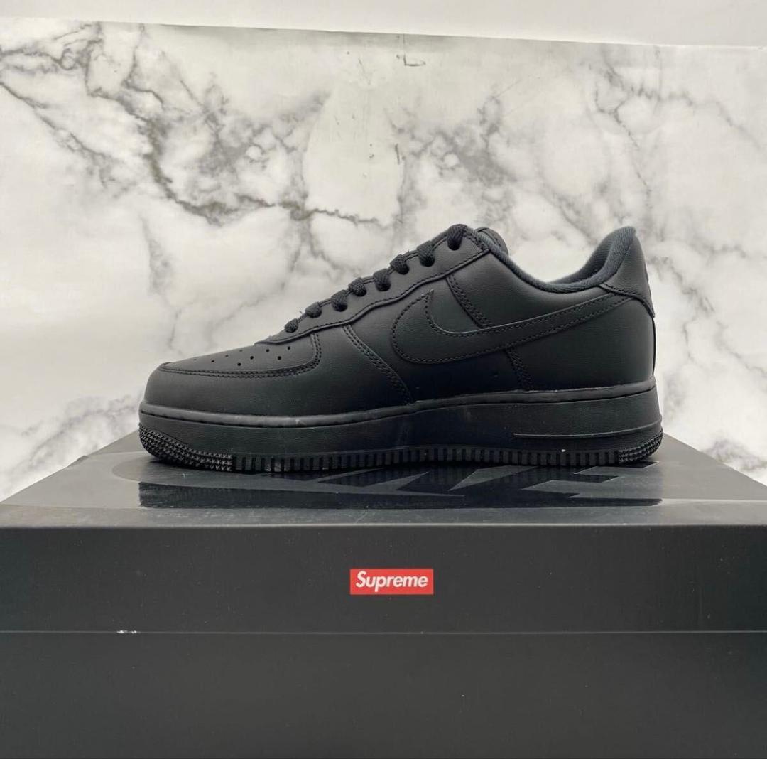 靴 Supreme nike Air Force 1 low black