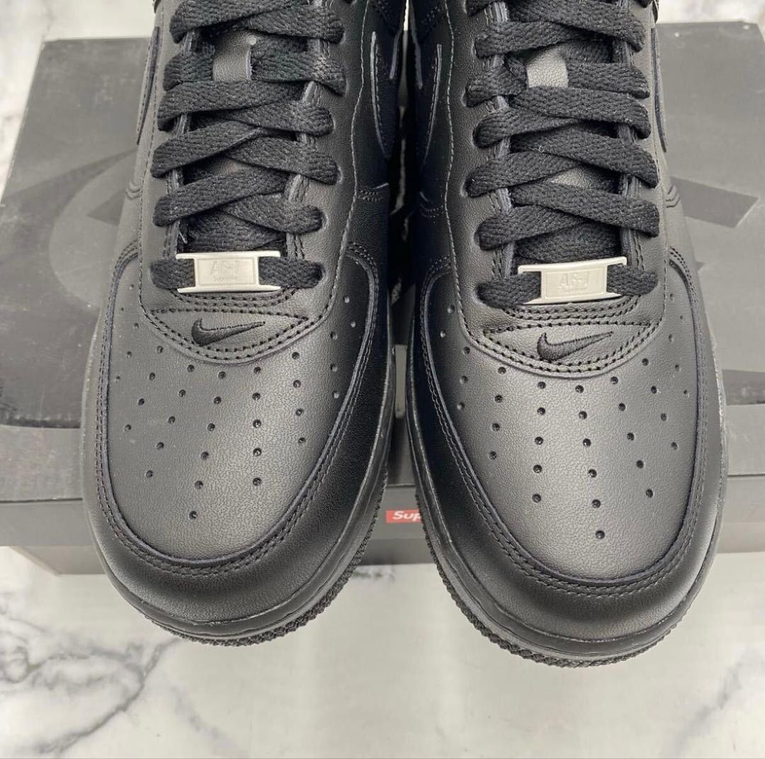 靴 Supreme nike Air Force 1 low black