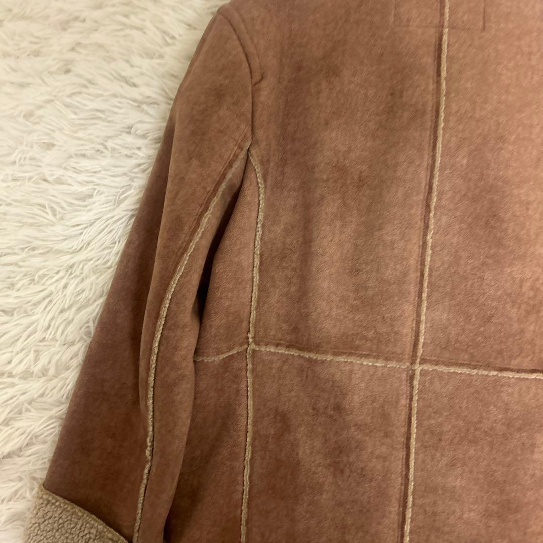 【極美品】バーバリー ブルーレーベル ムートン風コート ホースロゴ　ダブル