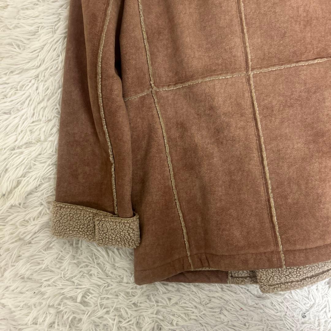 【極美品】バーバリー ブルーレーベル ムートン風コート ホースロゴ　ダブル