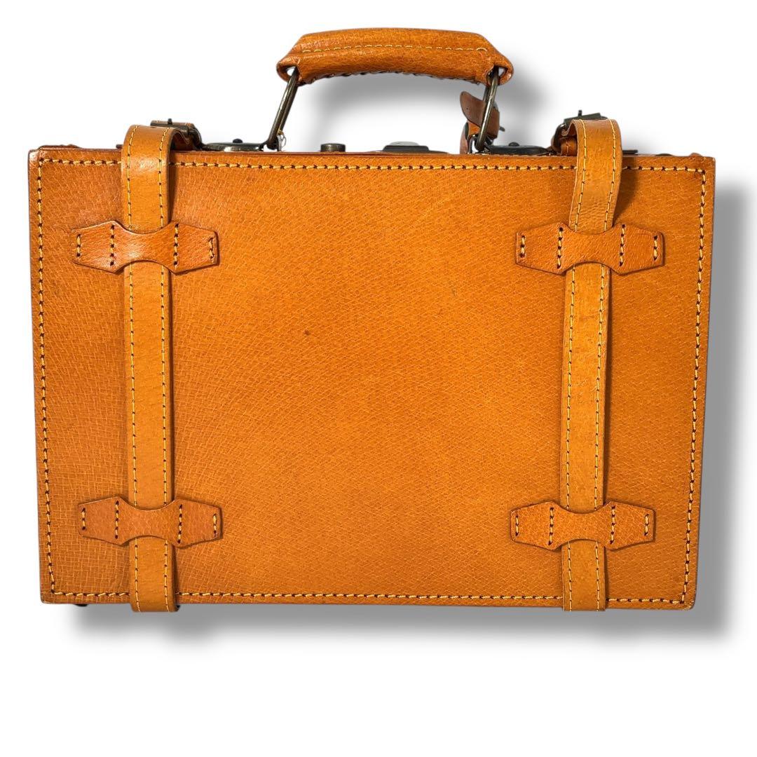 【極美品】スヌーピー　トランクケース　ハンドバッグ　レザー　革　金具　鍵付き