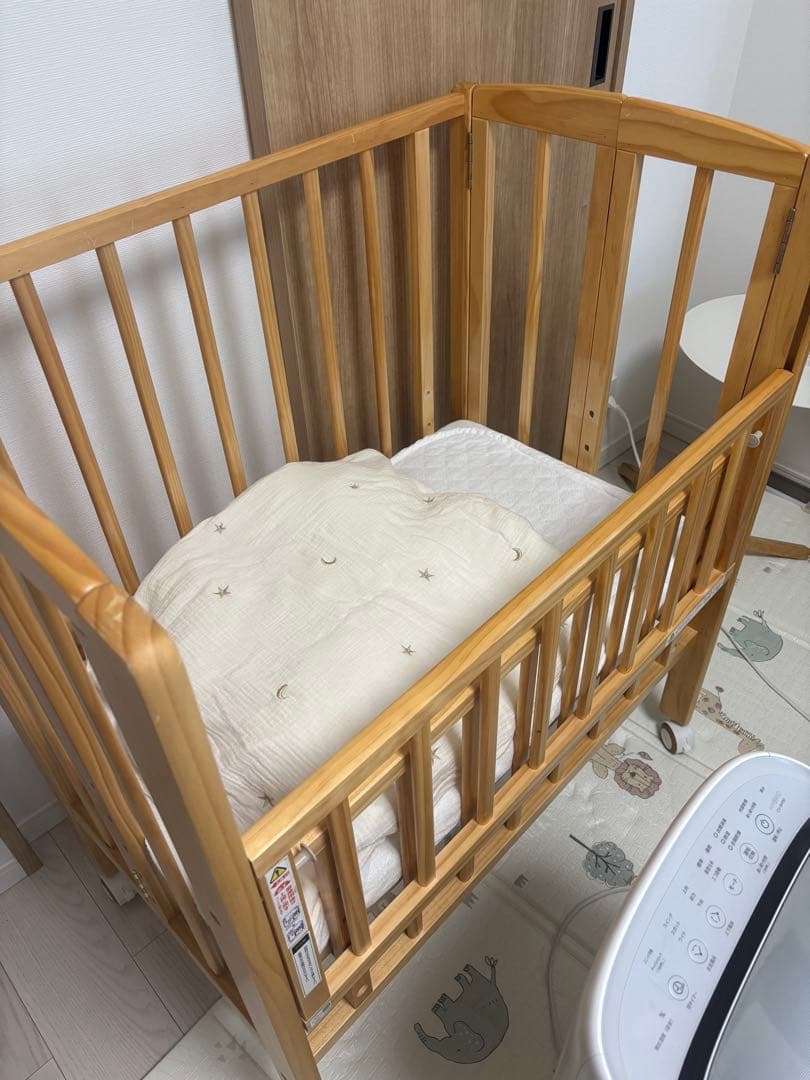 木製ベビーベッド マットレス付き【ミニサイズ】