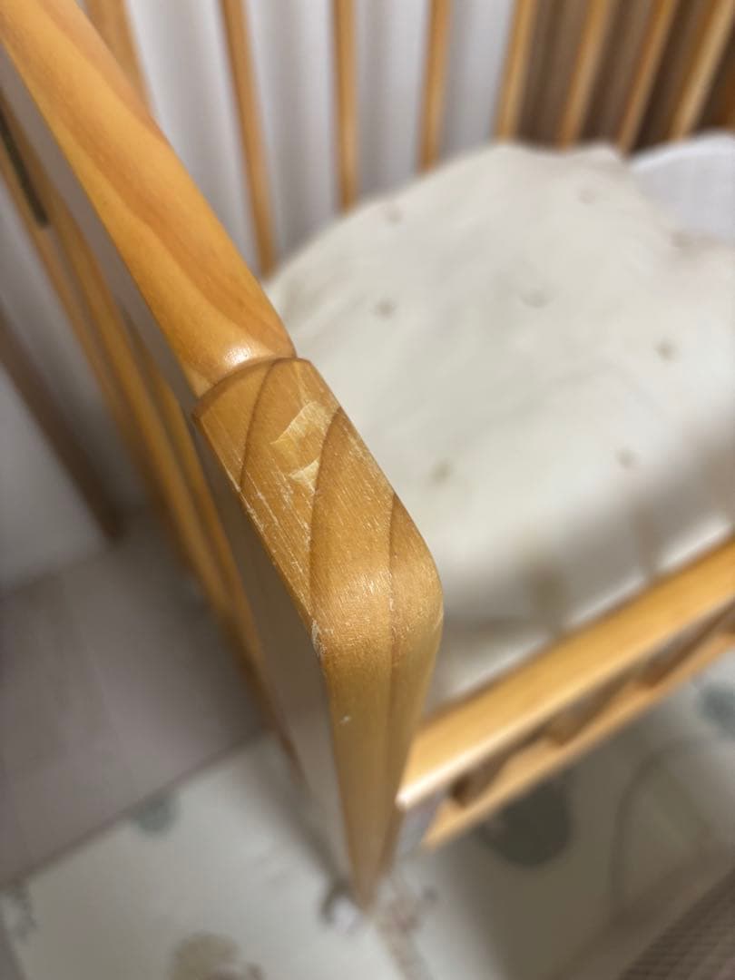 木製ベビーベッド マットレス付き【ミニサイズ】