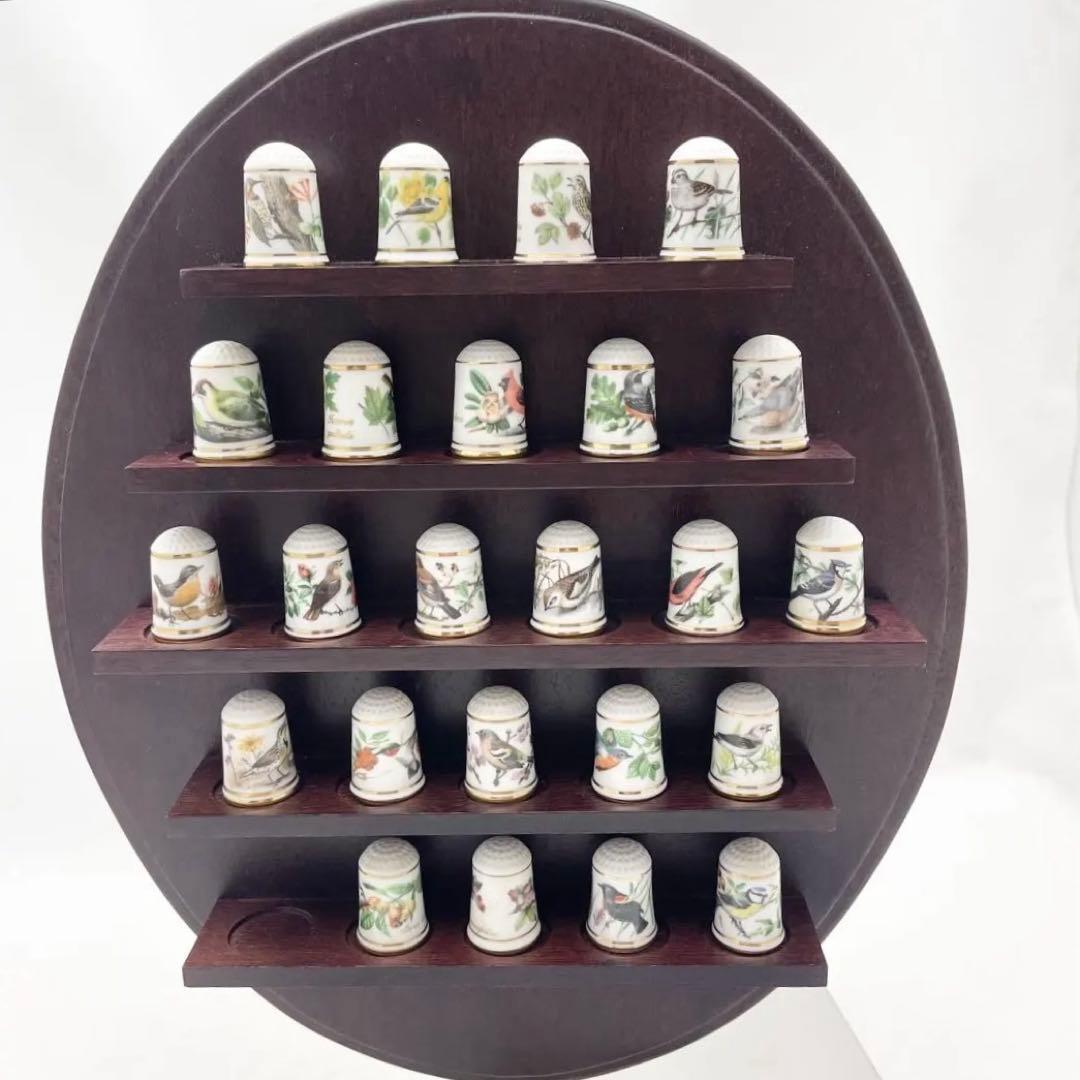 【美品】指ぬき シンブル 24個 庭園の鳥 フランクリン・ミント ガーデンバード
