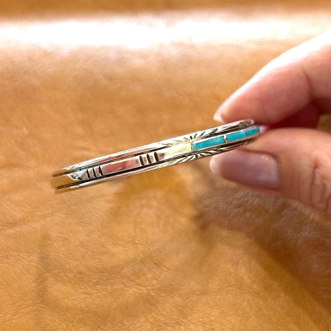 【定価18,000円】天然石シルバー ターコイズ バングル silver925