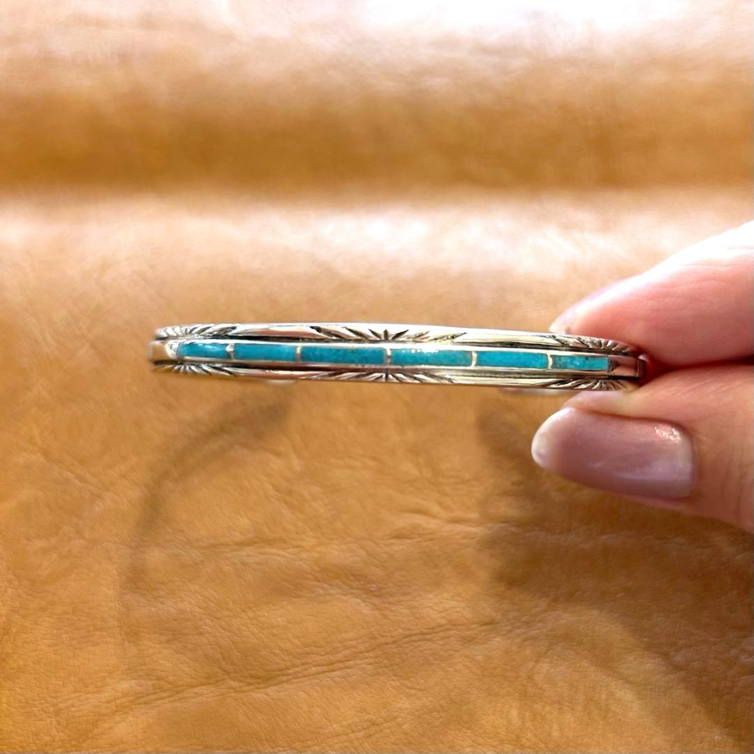 【定価18,000円】天然石シルバー ターコイズ バングル silver925