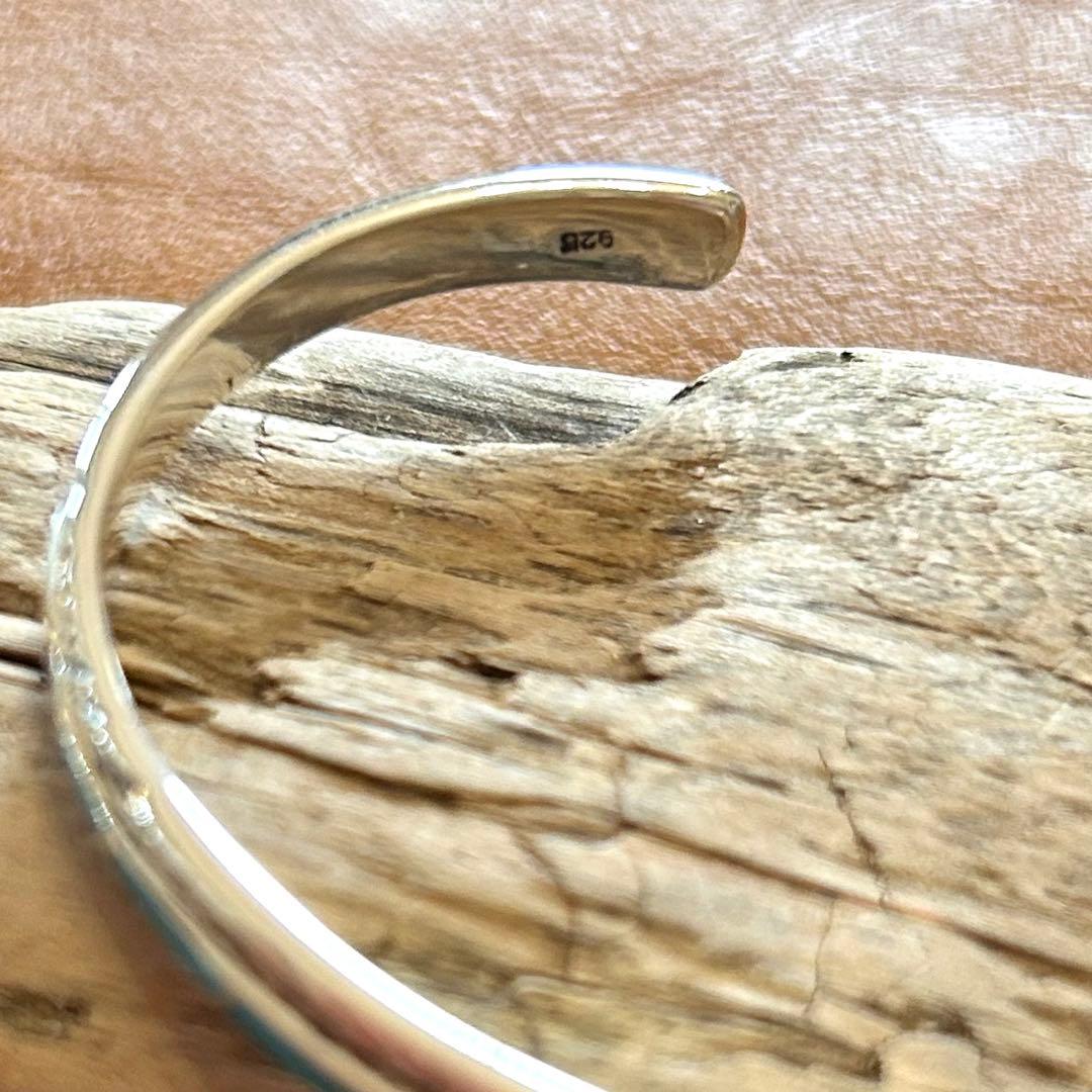 【定価18,000円】天然石シルバー ターコイズ バングル silver925
