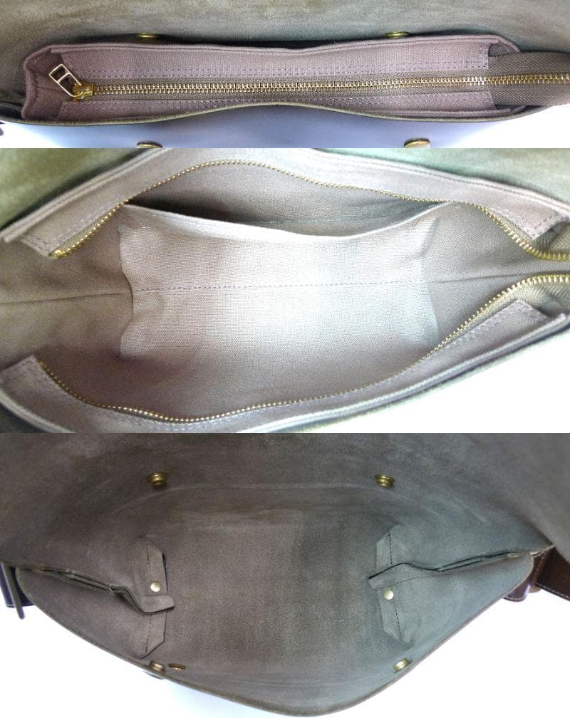 Uni&co.　メッセンジャーバッグ　レザー　ダークブラウン×ブラウン