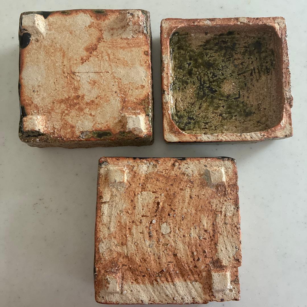 陶芸家　金本卓也氏　奈良県　陶器　二段お重　織部