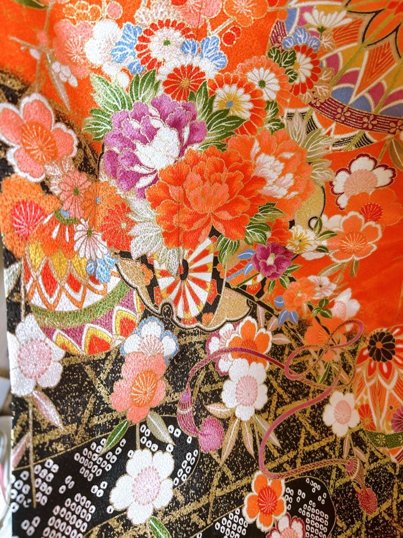 お買い得品♡七五三　7歳　女の子　フルセット　一式　朱色　黒