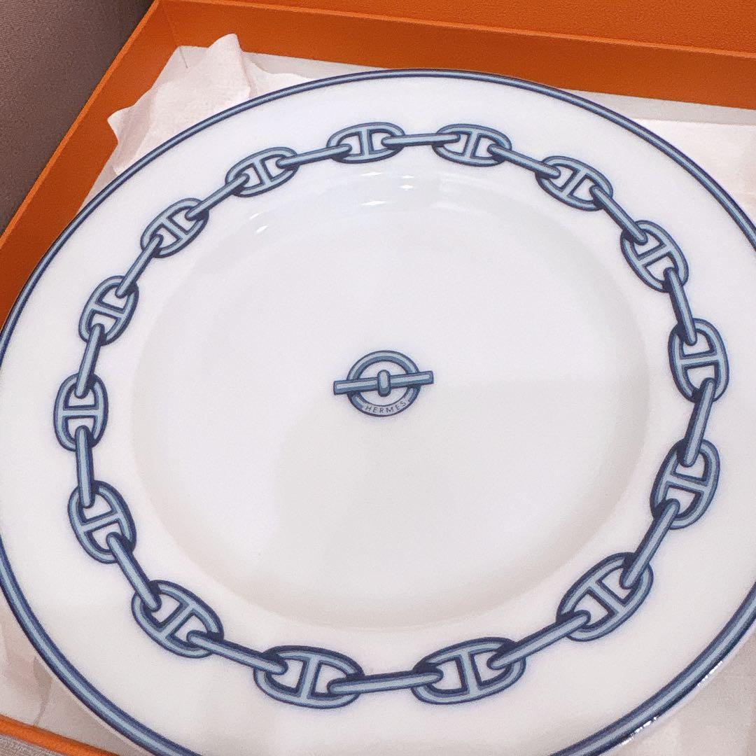 HERMES エルメス シェーヌダンクル プレート 2枚 元箱付