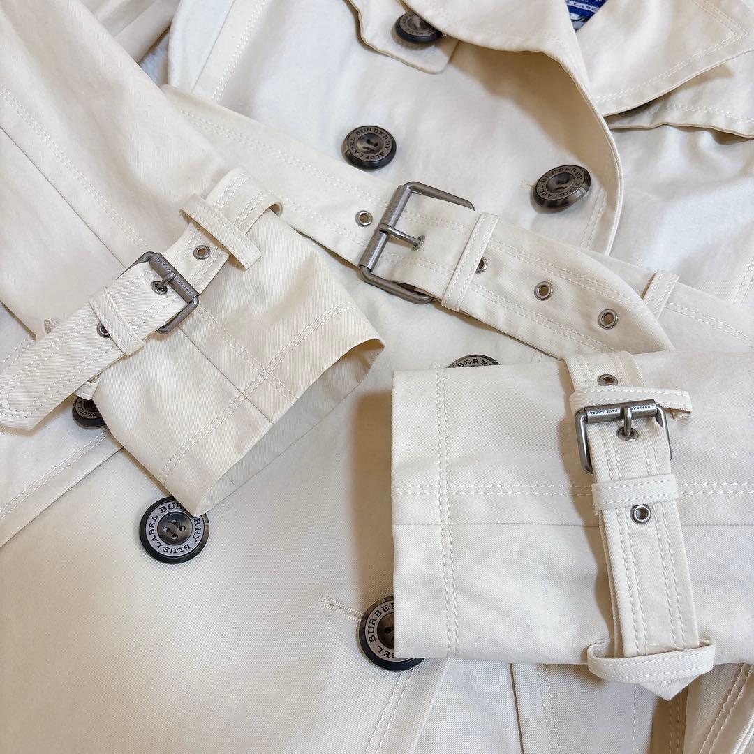 バーバリーブルーレーベル ミドル丈トレンチコート ライナー付　裏地ノバチェック