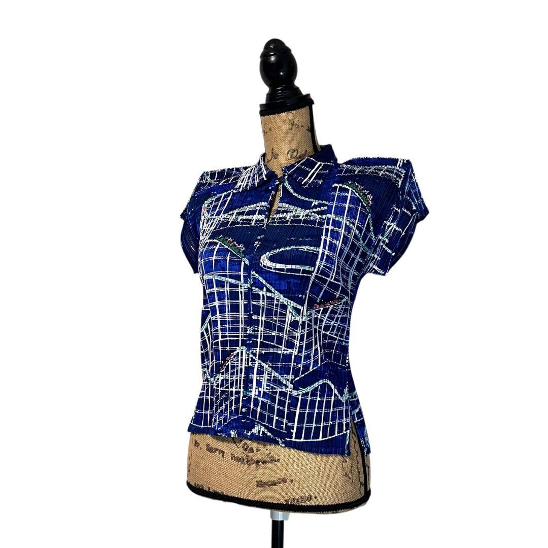 【ジェットコースター柄】【3】PLEATS PLEASE シャツ ブラウス