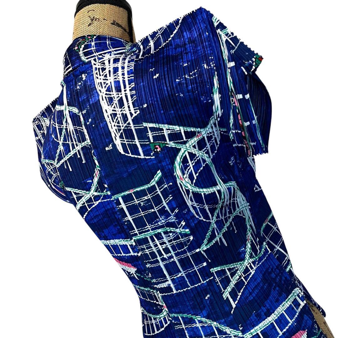 【ジェットコースター柄】【3】PLEATS PLEASE シャツ ブラウス