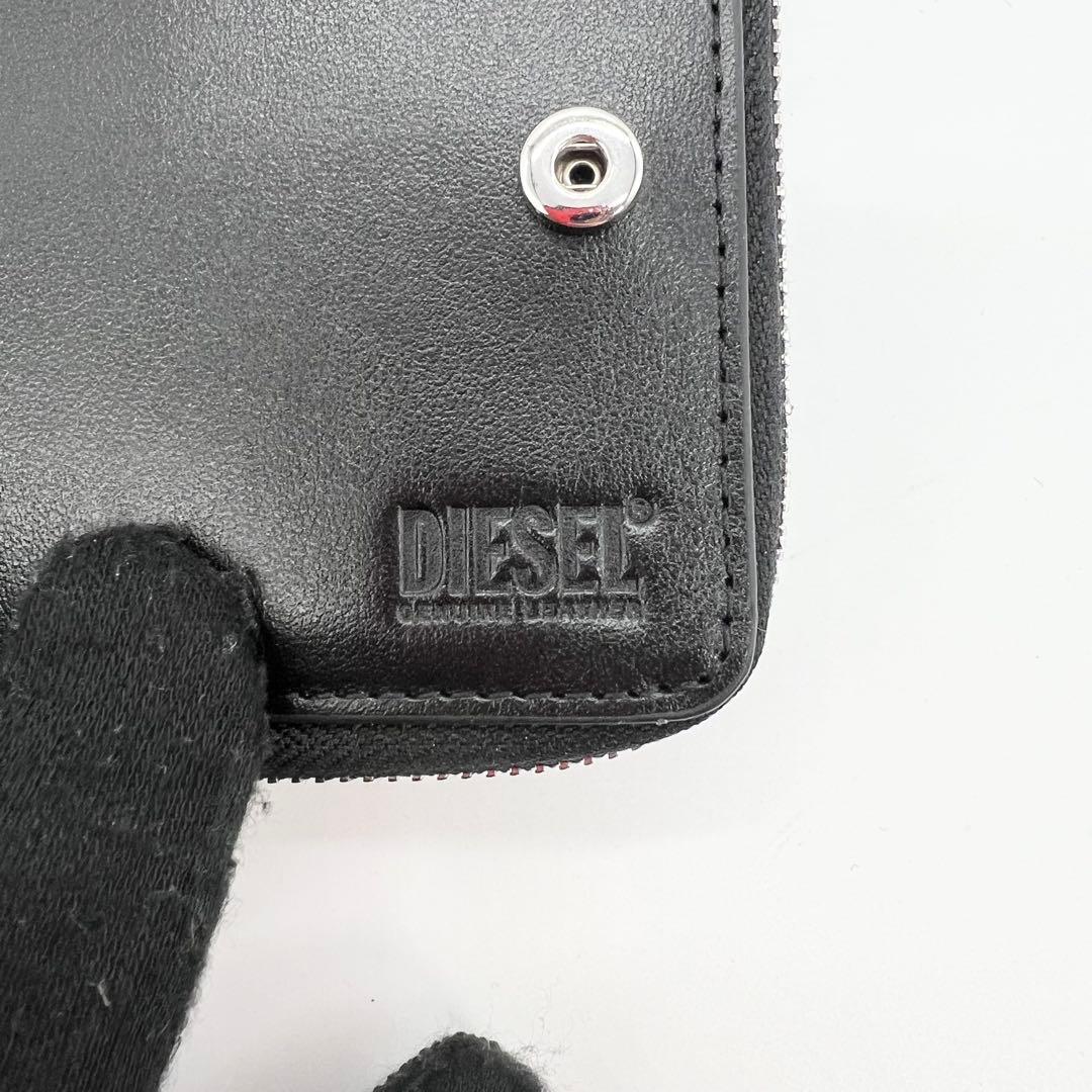 新品未使用✨DIESEL 二つ折り財布 オーバルDロゴ レザー 黒 25SS