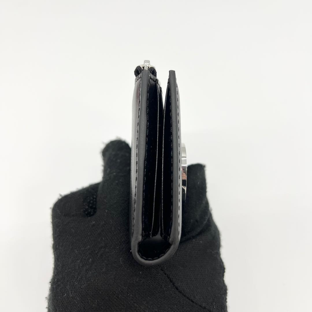 新品未使用✨DIESEL 二つ折り財布 オーバルDロゴ レザー 黒 25SS