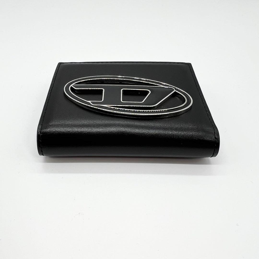 新品未使用✨DIESEL 二つ折り財布 オーバルDロゴ レザー 黒 25SS