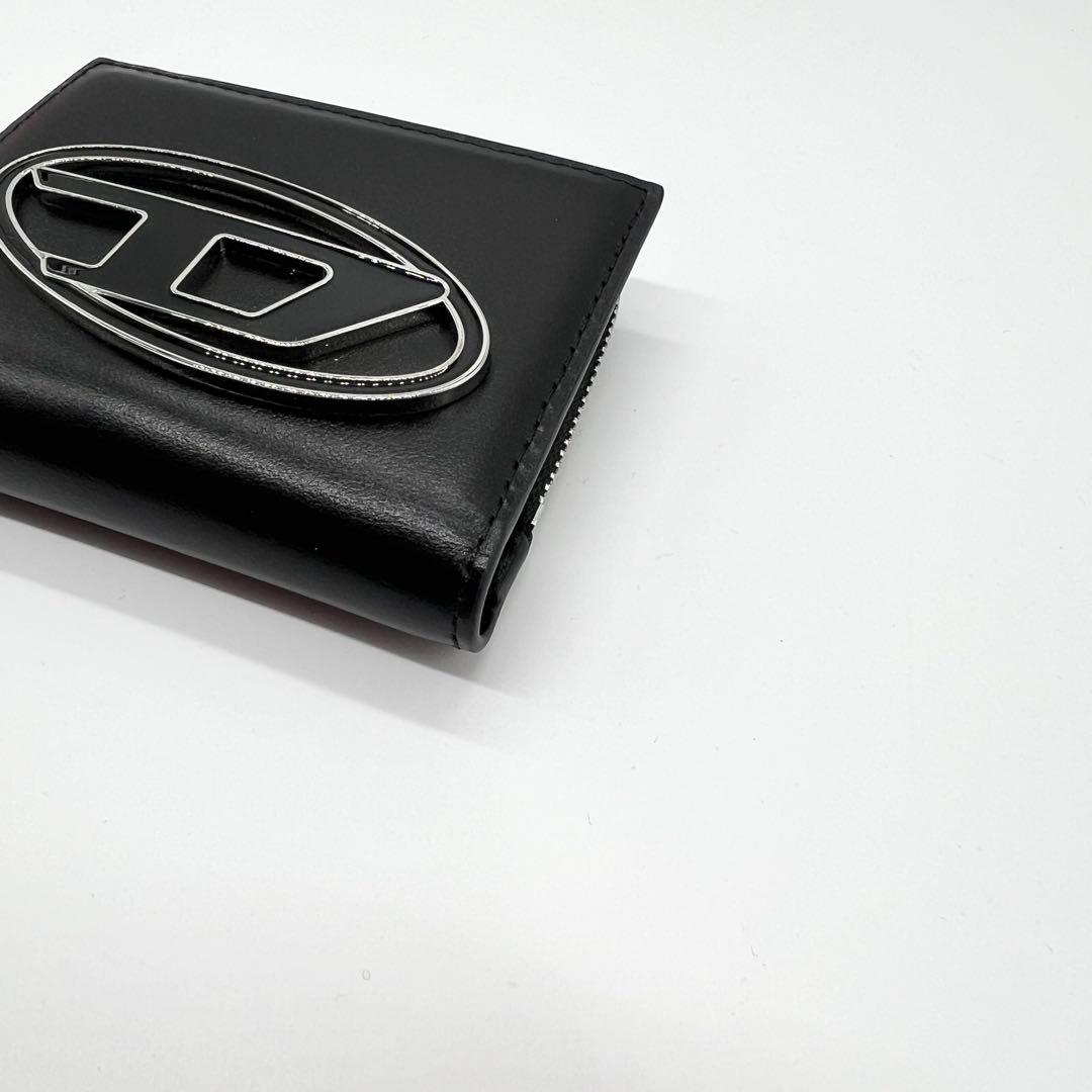 新品未使用✨DIESEL 二つ折り財布 オーバルDロゴ レザー 黒 25SS