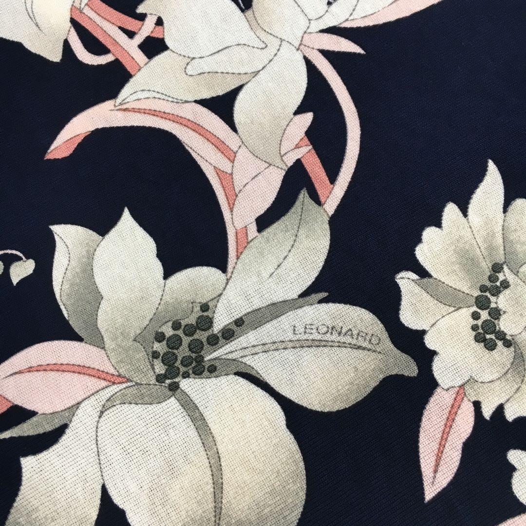 近年美品 LEONARD レオナール　コットン　ストレッチ　ワンピース　42