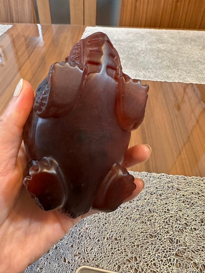 K-111夜光斑霊　斑彩石　龍亀置物　お守り　縁起物　金運　香りあり　車内飾り