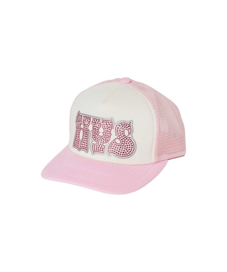 新品HYSラインストーンメッシュキャップ【HYPNOTIZED LOGO】ピンク