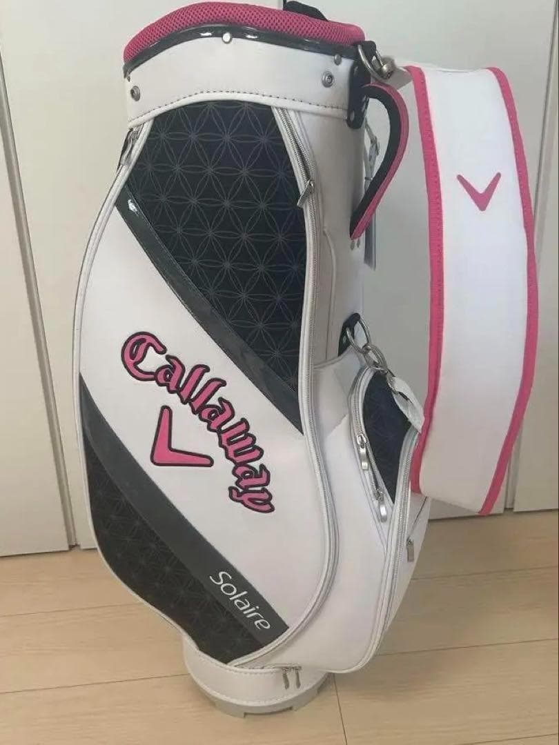 新品 Callaway キャディバッグ ホワイト/ピンク レディース