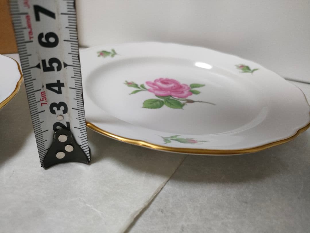 ココ　マイセンMeissen　ピンクの薔薇　プレート２枚セット　美品