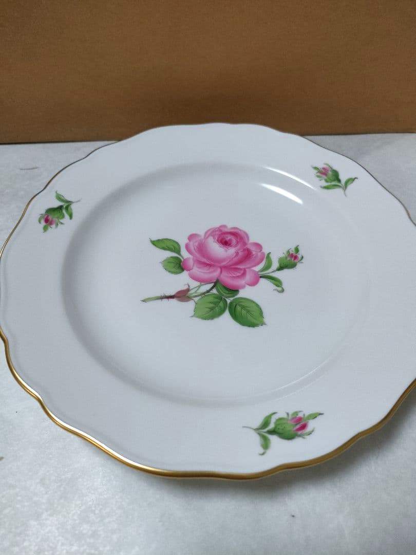 ココ　マイセンMeissen　ピンクの薔薇　プレート２枚セット　美品