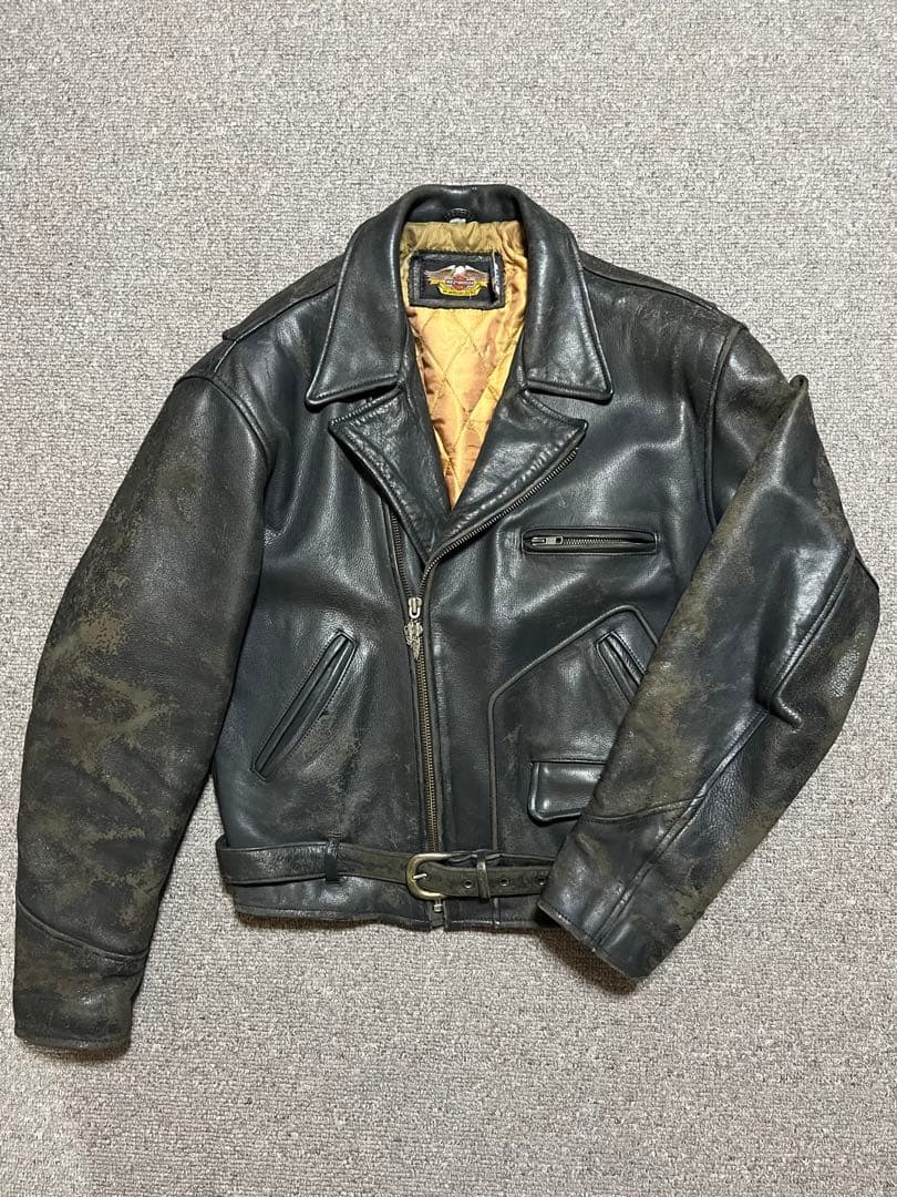 90s Harley-Davidson ダブルライダース 襤褸 スタッズ 希少