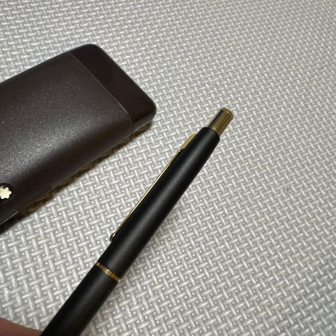 新品未使用モンブラン ノック式シャープペンSライン黒ゴールド MONTBLANC