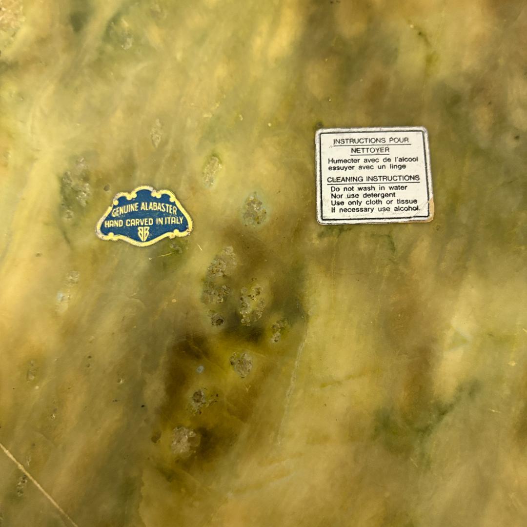 ヴィンテージ灰皿 イタリア製アラバスター×古代ローマ・アグリッパ肖像