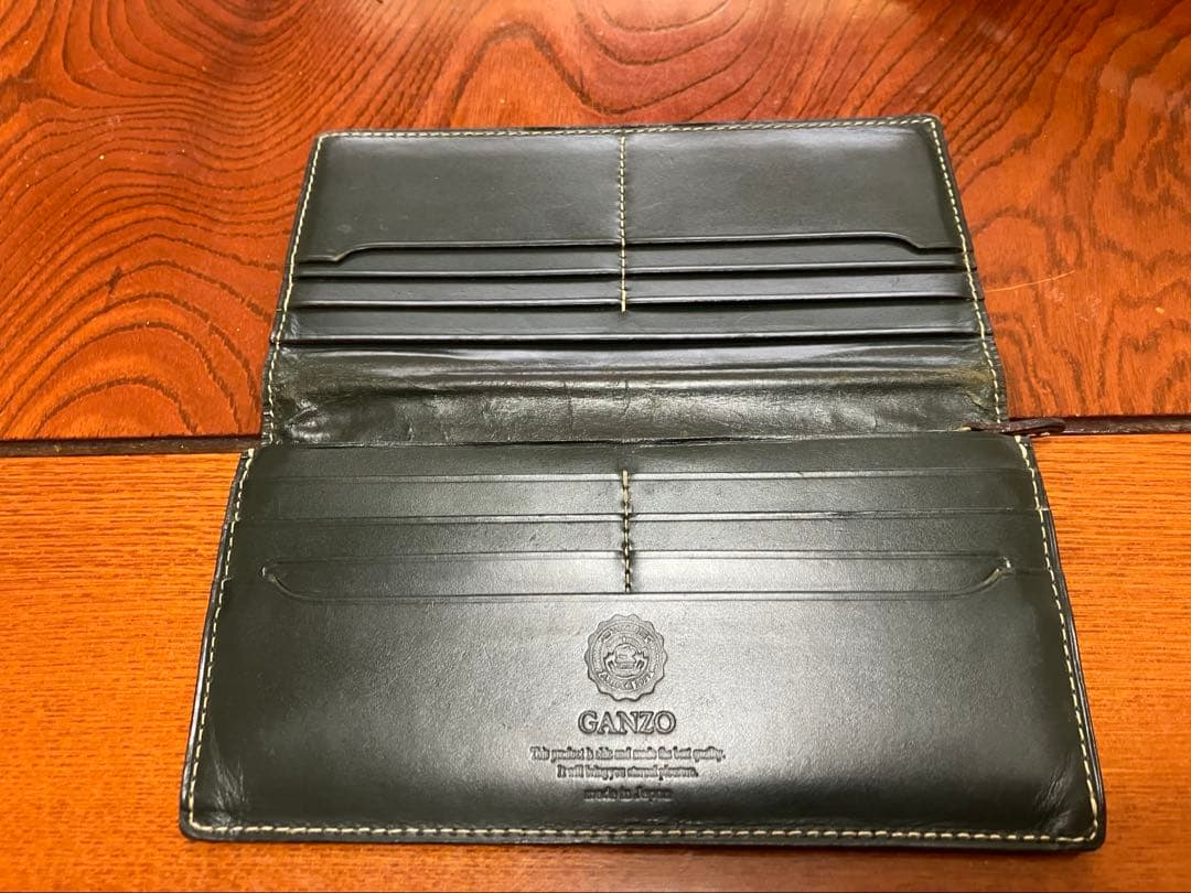 山の民　GANZO ダークグリーン ブライドルレザー 長財布