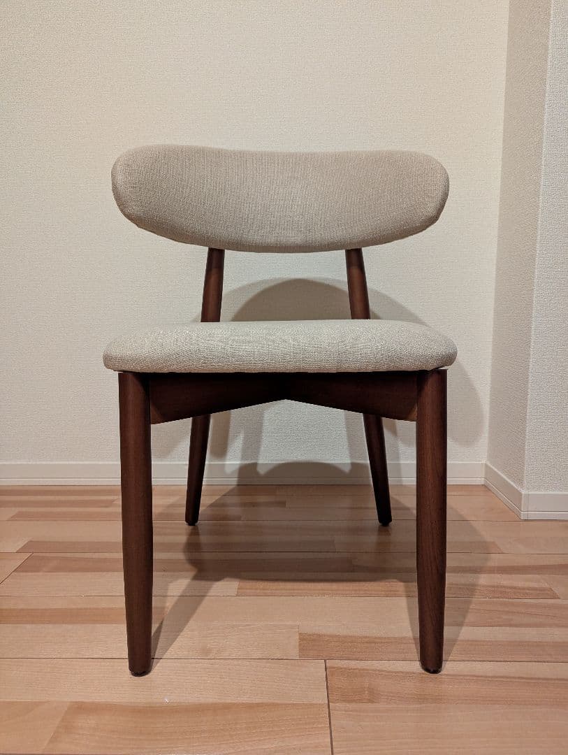 【訳あり新品】ダイニングチェア 2脚セット ナチュラル木目 × 快適ファブリック