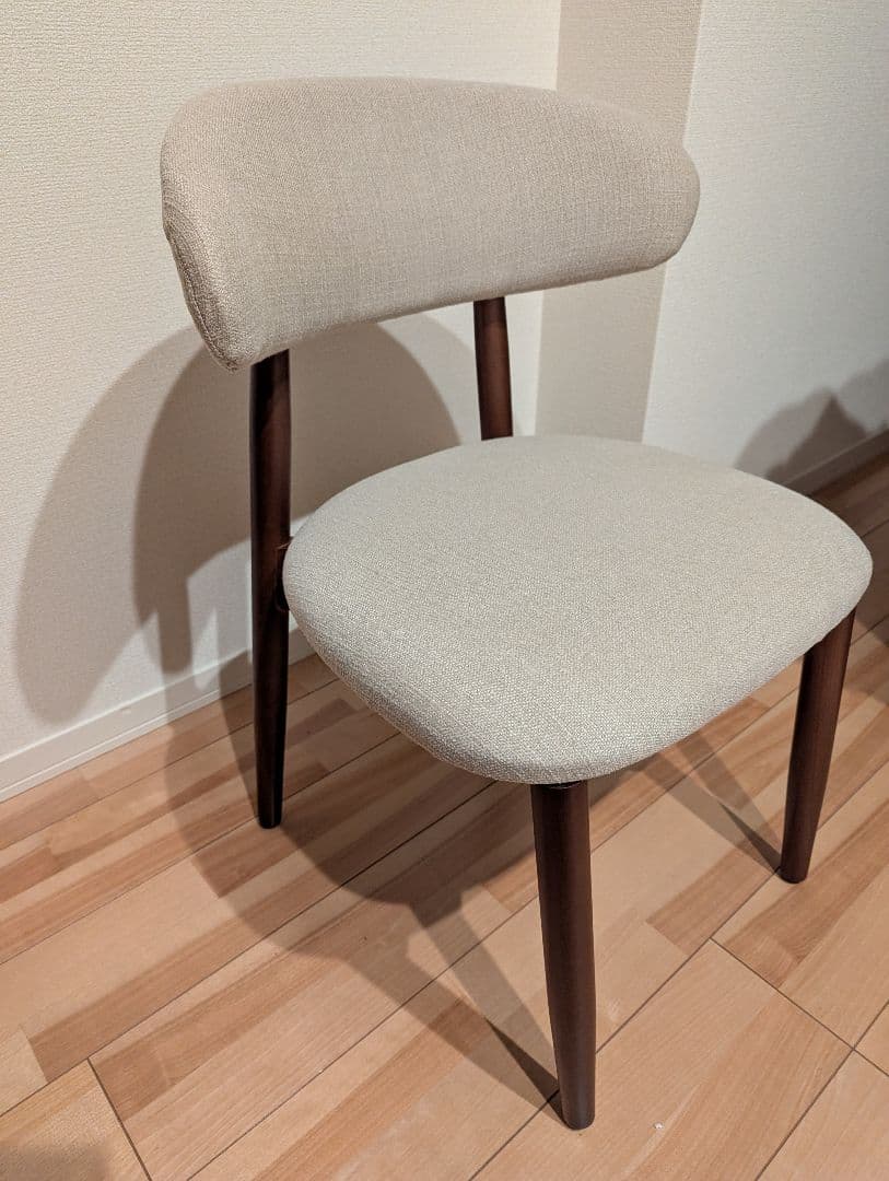 【訳あり新品】ダイニングチェア 2脚セット ナチュラル木目 × 快適ファブリック